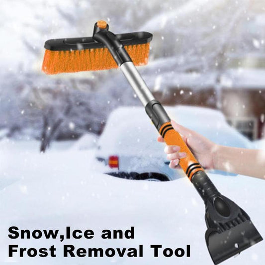 Extendable Car Cleaning Brush and Ice Scraper with Detachable Snow Shovel and Foam Handle