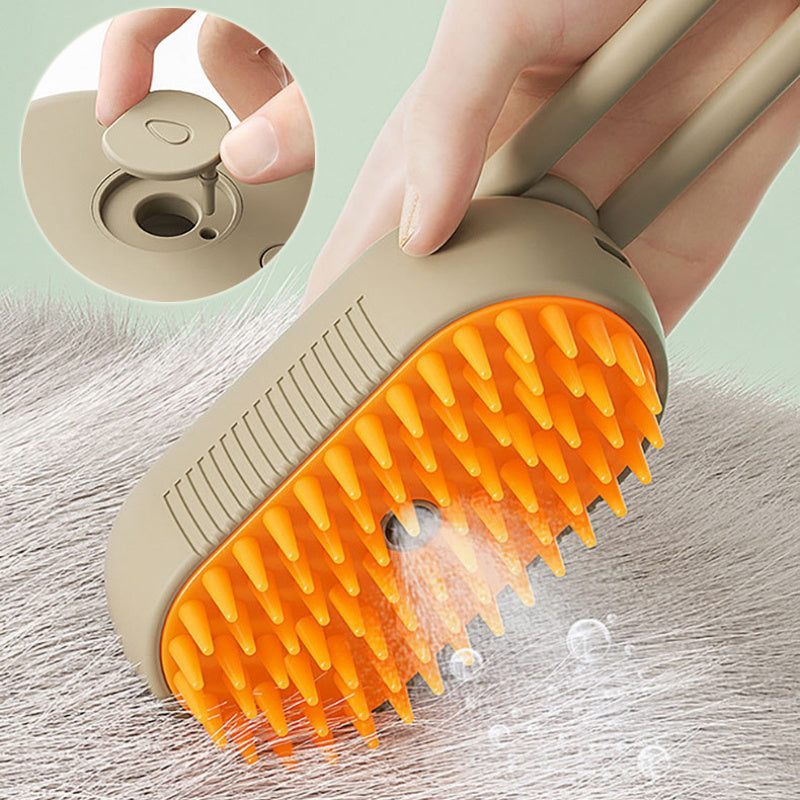 Electric 3-in-1 Cat and Dog Steam Brush for Grooming and Hair Removal
