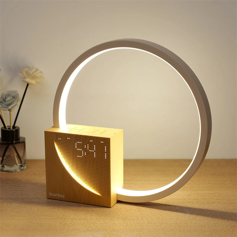 Touch Table Lamp with Alarm Clock and Natural Sounds: 3 Levels of Brightness for Home Decor