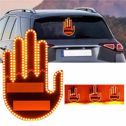 Funny LED Gesture Light Car Finger Light with Remote Road Rage Signs
