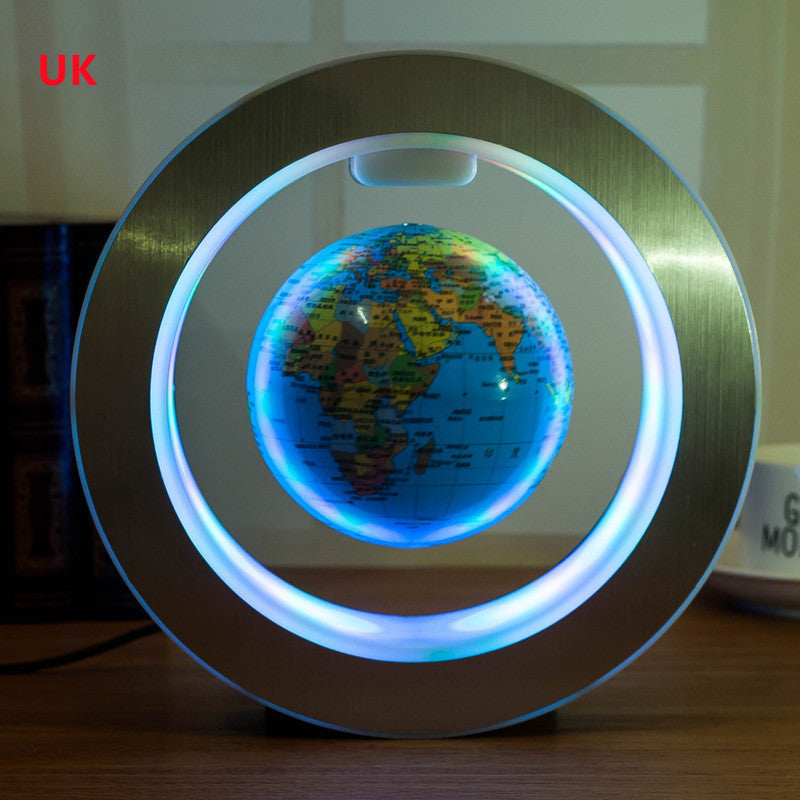 Round LED Floating Globe: Magnetic Levitation, Anti-Gravity Magic with Illuminated World Map